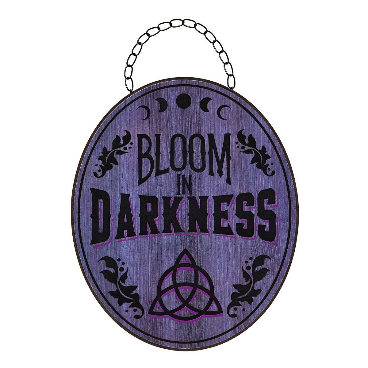 Mystical Arts Bloom in Darkness Sign BLACK AND PURPLE