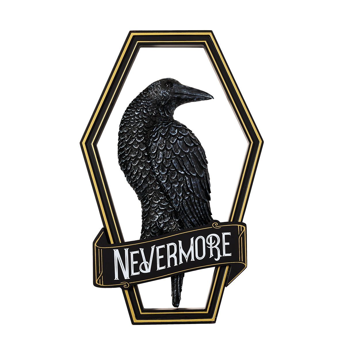 Gothic Noir Nevermore Raven Sign BLACK