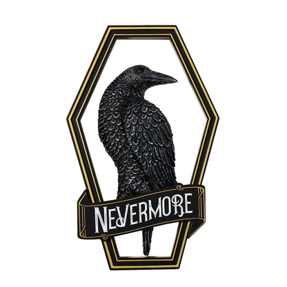 Gothic Noir Nevermore Raven Sign BLACK