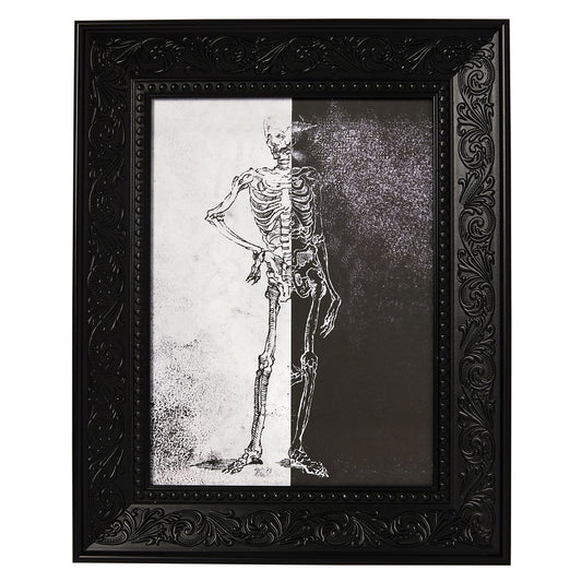 Gothic Noir Skeleton Framed Picture MULTI-COLOR