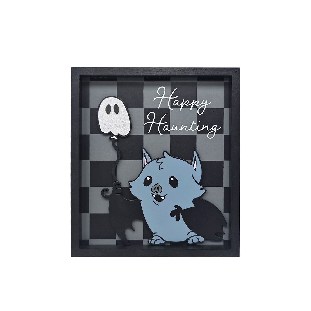 Happy Haunting Sign BLACK / MULTI