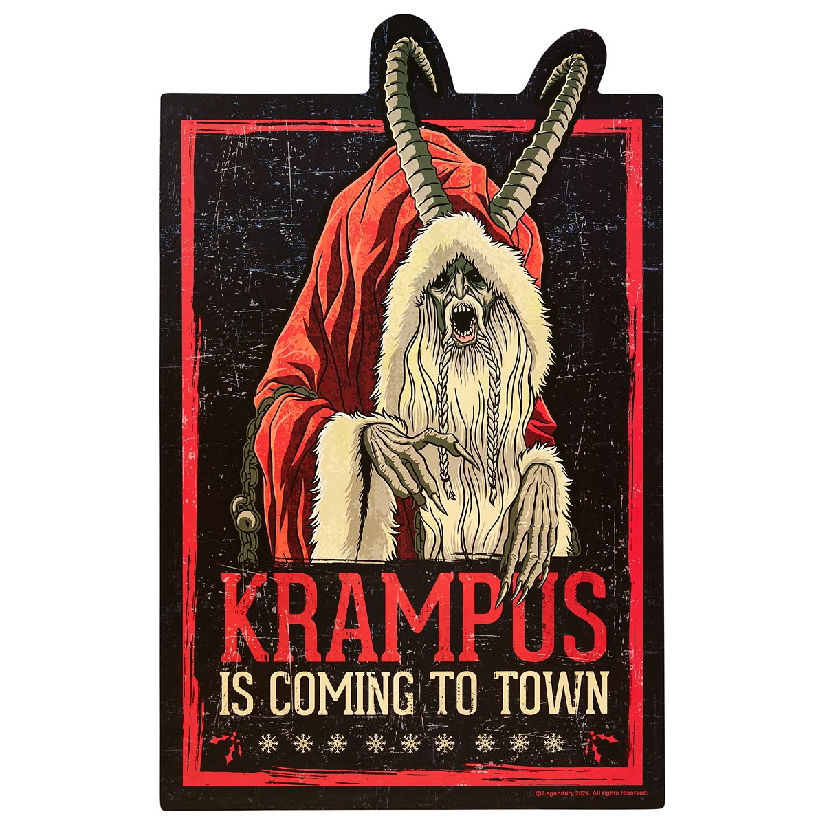 18" Krampus Is Coming to Town Sign BLACK / MULTI