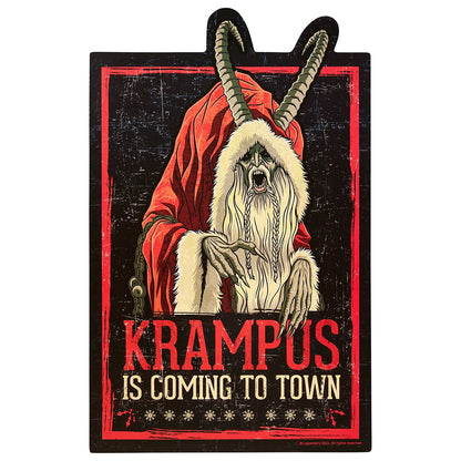 18" Krampus Is Coming to Town Sign BLACK / MULTI