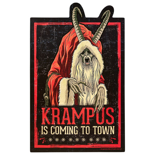 18" Krampus Is Coming to Town Sign BLACK / MULTI