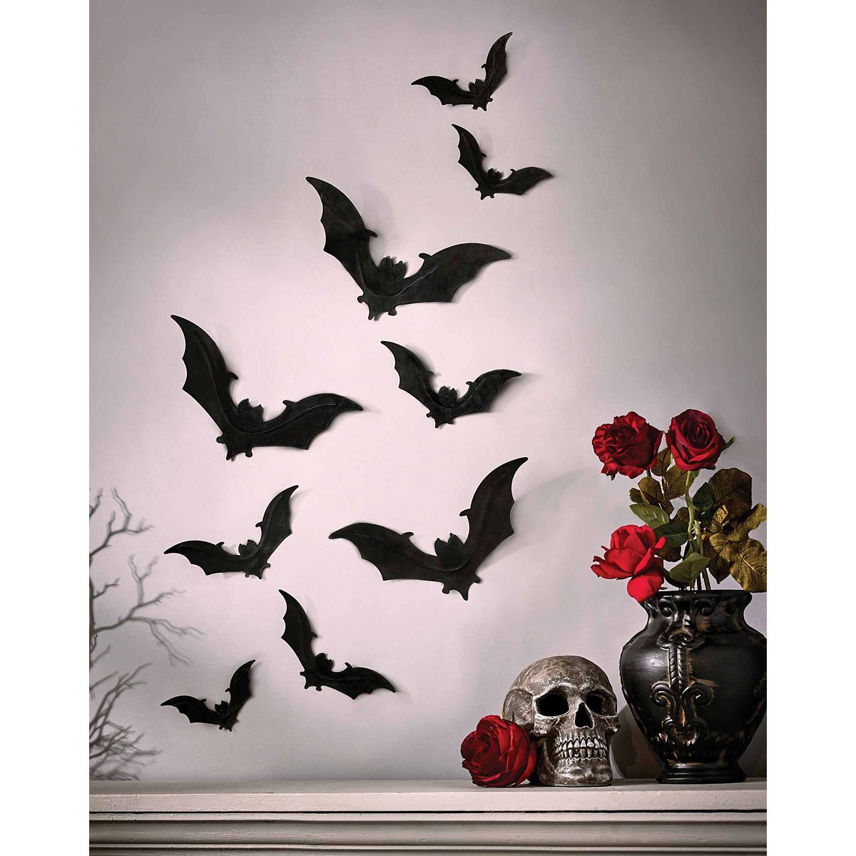 Gothic Noir Bat Decals - 9 Pack MULTI-COLOR