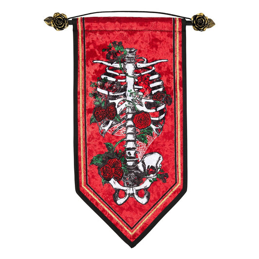 Rose Ribcage Banner RED