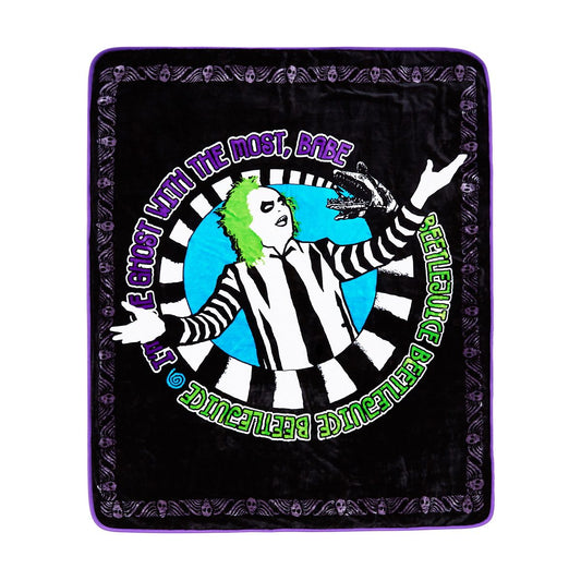 Reversible Beetlejuice Fleece Blanket MULTI-COLOR