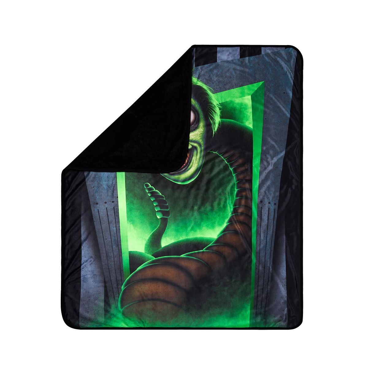 Beetlejuice Snake Fleece Blanket BLACK AND GREEN
