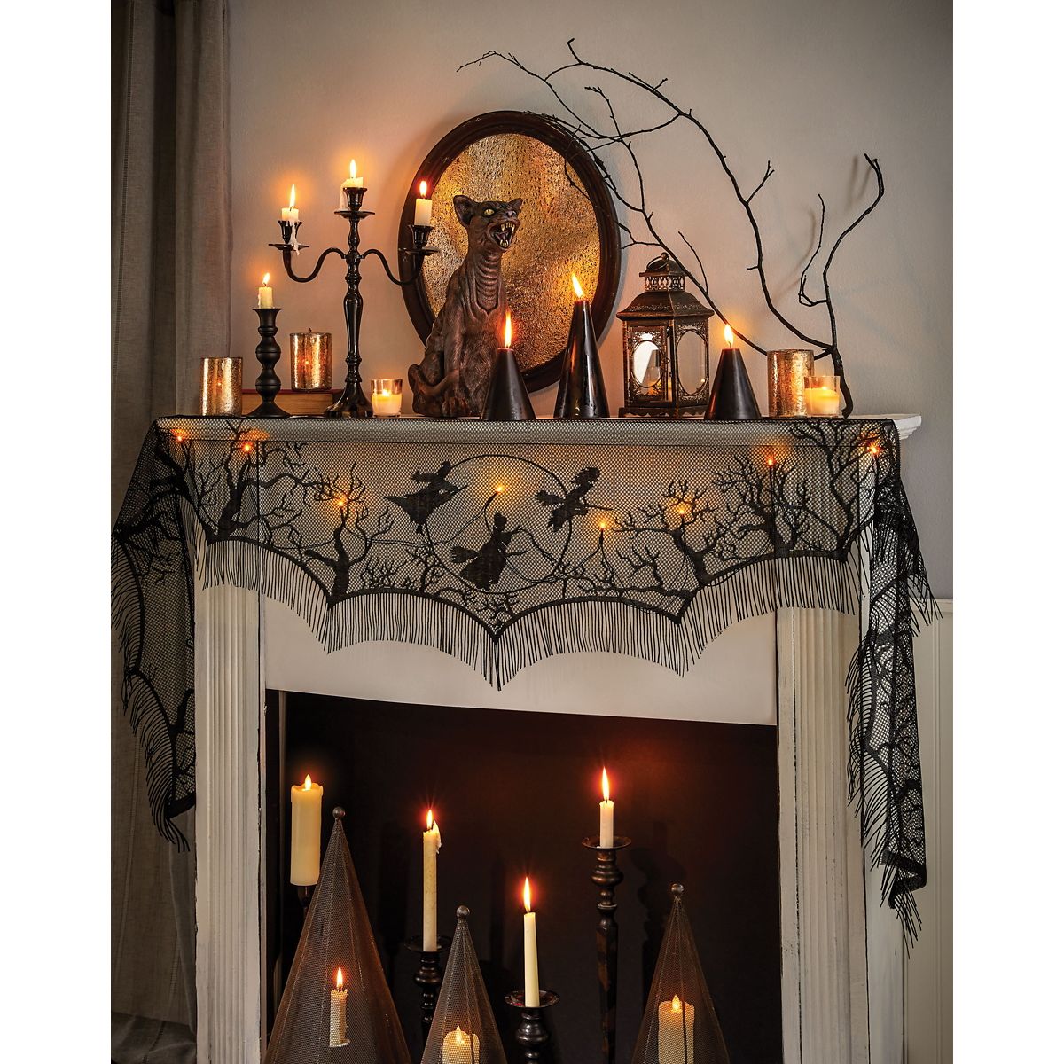 Light-Up LED Mantel Scarf - Hocus Pocus BLACK