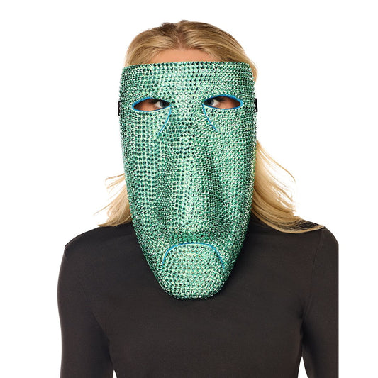 Bling Shock Green Rhinestone Half Mask -  The Nightmare Before Christmas GREEN