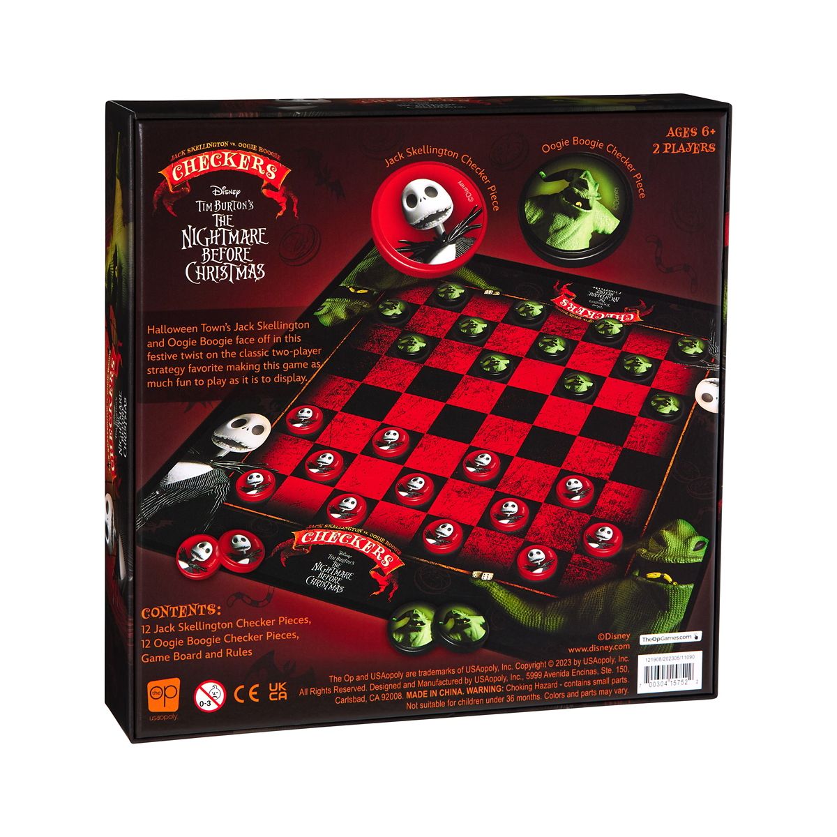 Jack Skellington vs. Oogie Boogie Checkers Set - The Nightmare Before Christmas MULTI-COLOR