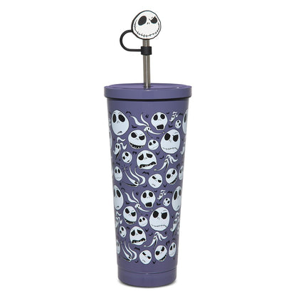 Jack Skellington Cup with Straw - 16 oz. - The Nightmare Before Christmas BLACK AND WHITE