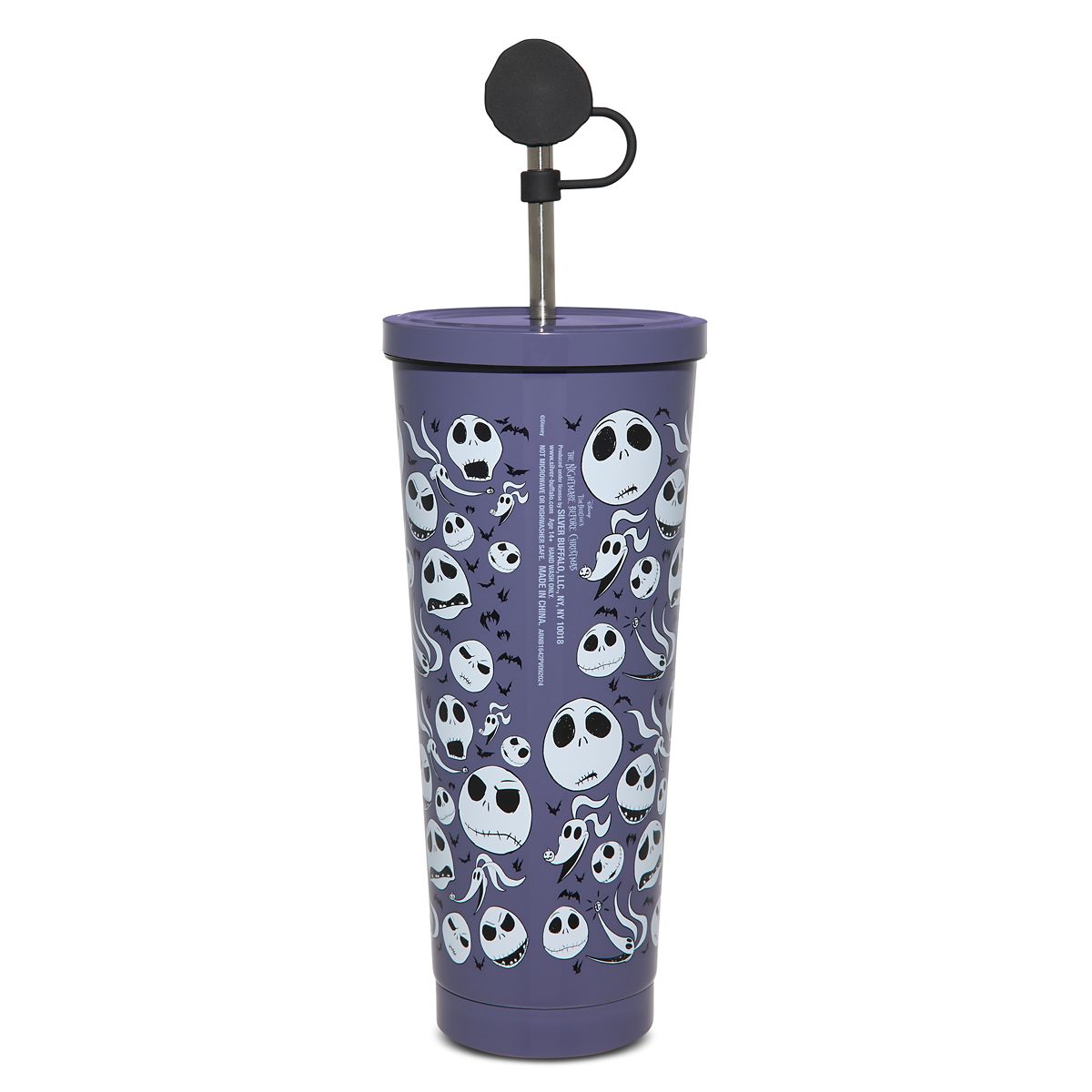 Jack Skellington Cup with Straw - 16 oz. - The Nightmare Before Christmas BLACK AND WHITE