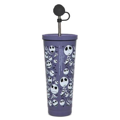 Jack Skellington Cup with Straw - 16 oz. - The Nightmare Before Christmas BLACK AND WHITE