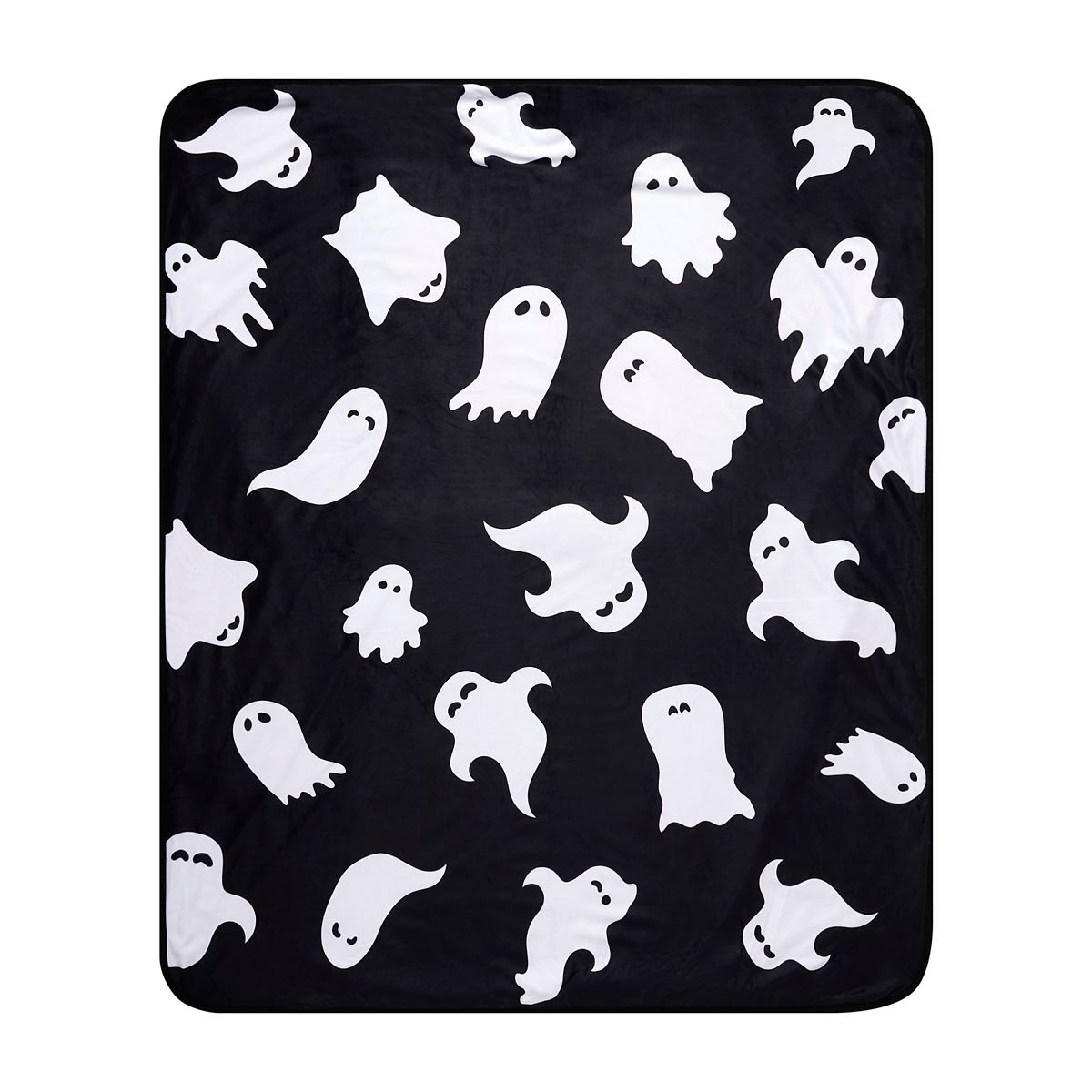 Ghost Print Fleece Blanket BLACK AND WHITE