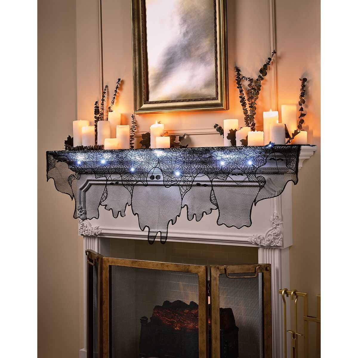 Light-Up Lace Ghost Mantel Scarf MULTI-COLOR