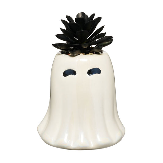 White Ghost Faux Succulent WHITE
