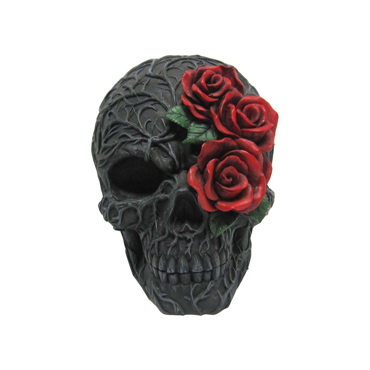 Red Roses Skull BLACK AND RED
