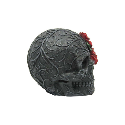 Red Roses Skull BLACK AND RED