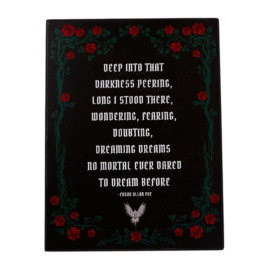 Edgar Allen Poe Poem Sign BLACK / MULTI