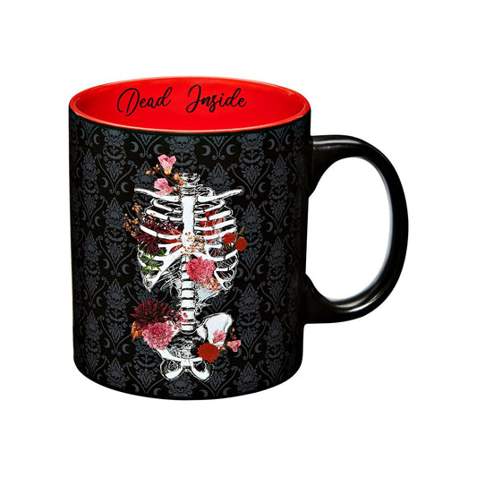 Dead Inside Floral Skeleton Coffee Mug 20 oz. MULTI-COLOR