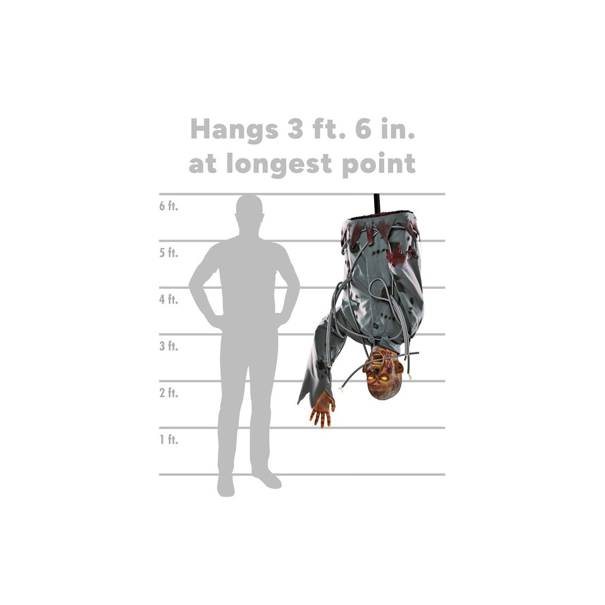 3 Ft 6 In Electrified Corpse Animatronic MULTI-COLOR
