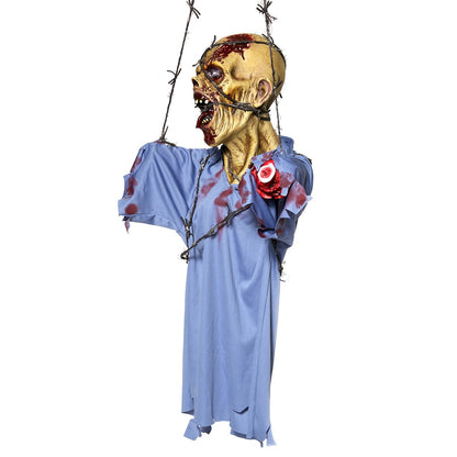 Hanging Barbwire Zombie Decoration
