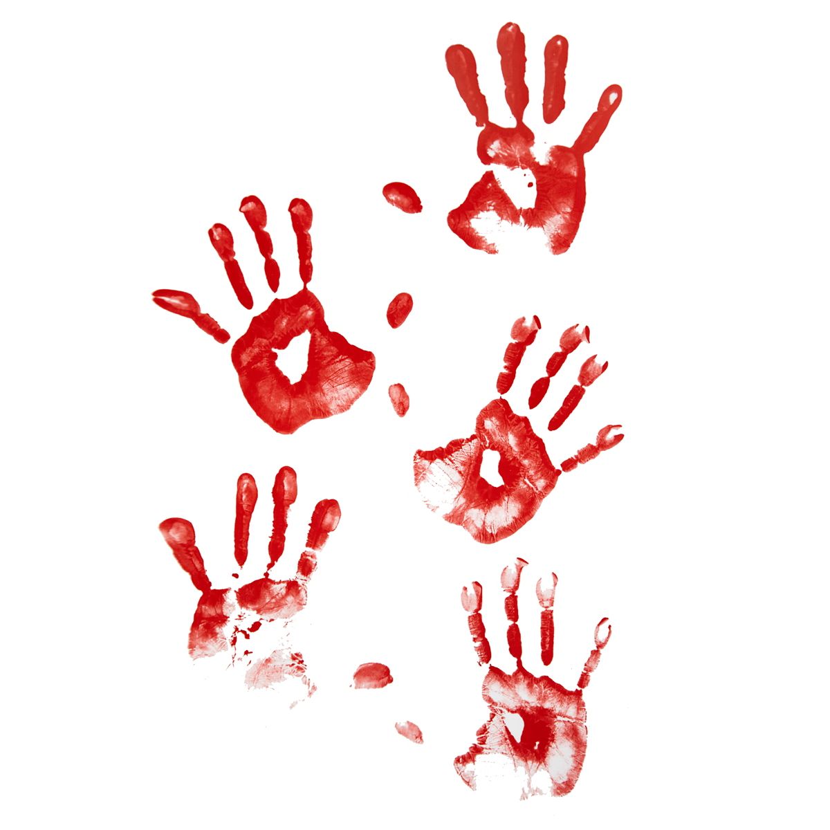 Floor Gore Bloody Human Handprints Decoration RED
