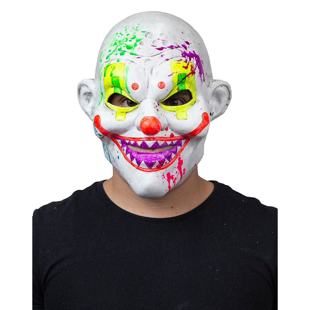 Black Light Neon Clown Full Mask