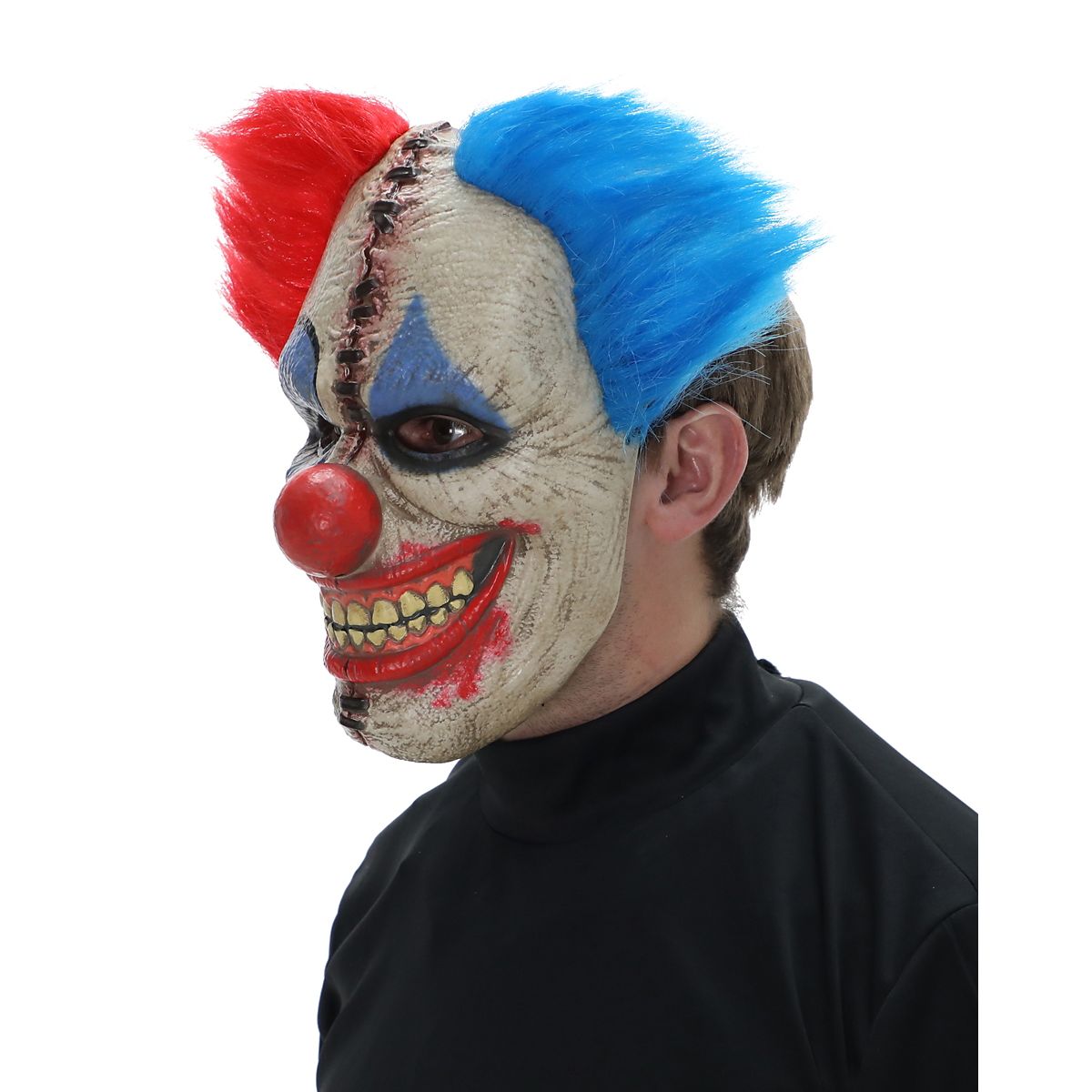 Double Vision Clown Half Mask WHITE