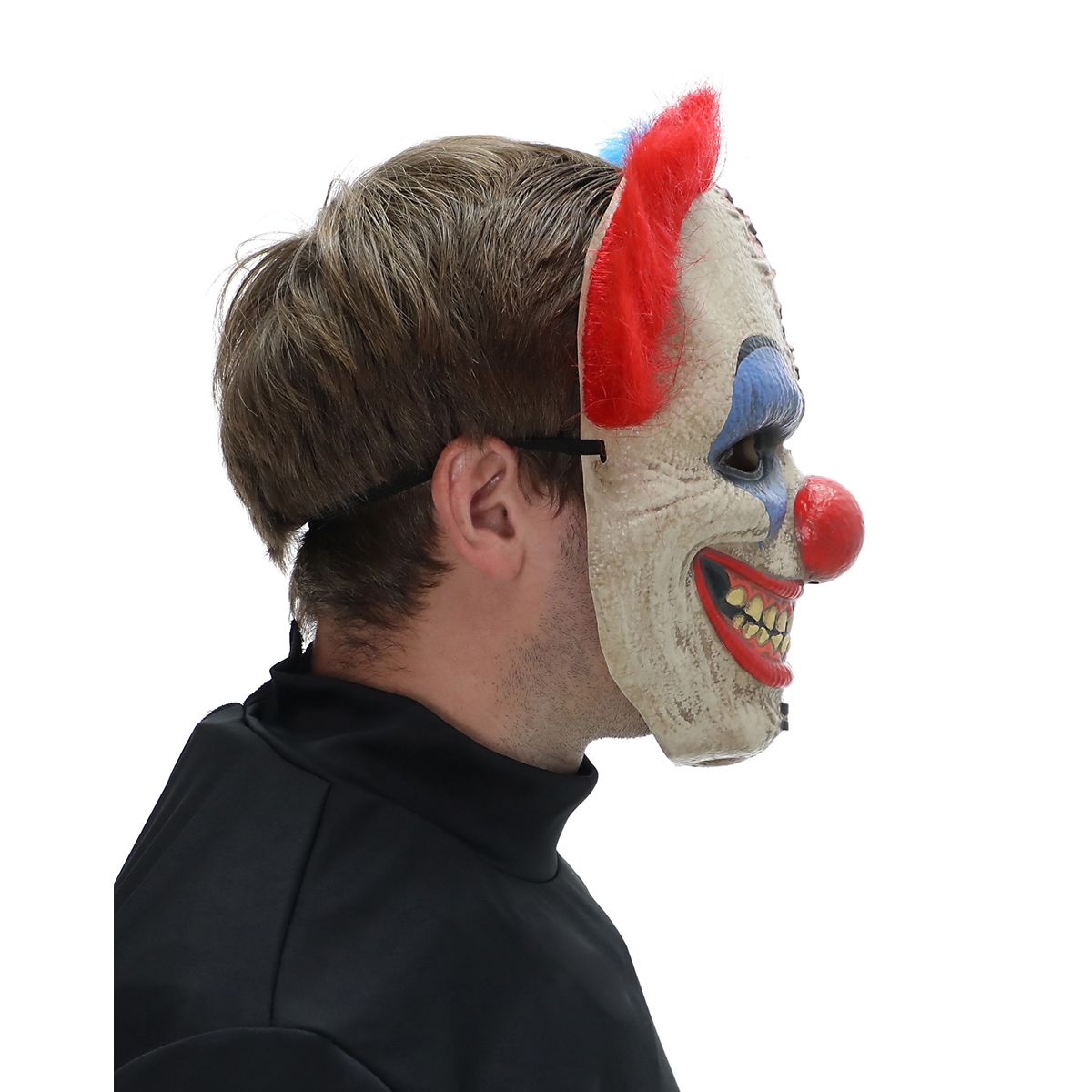 Double Vision Clown Half Mask WHITE