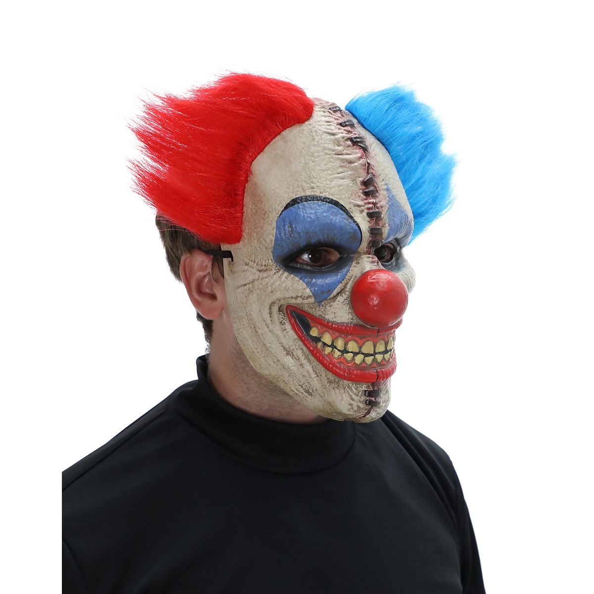 Double Vision Clown Half Mask WHITE