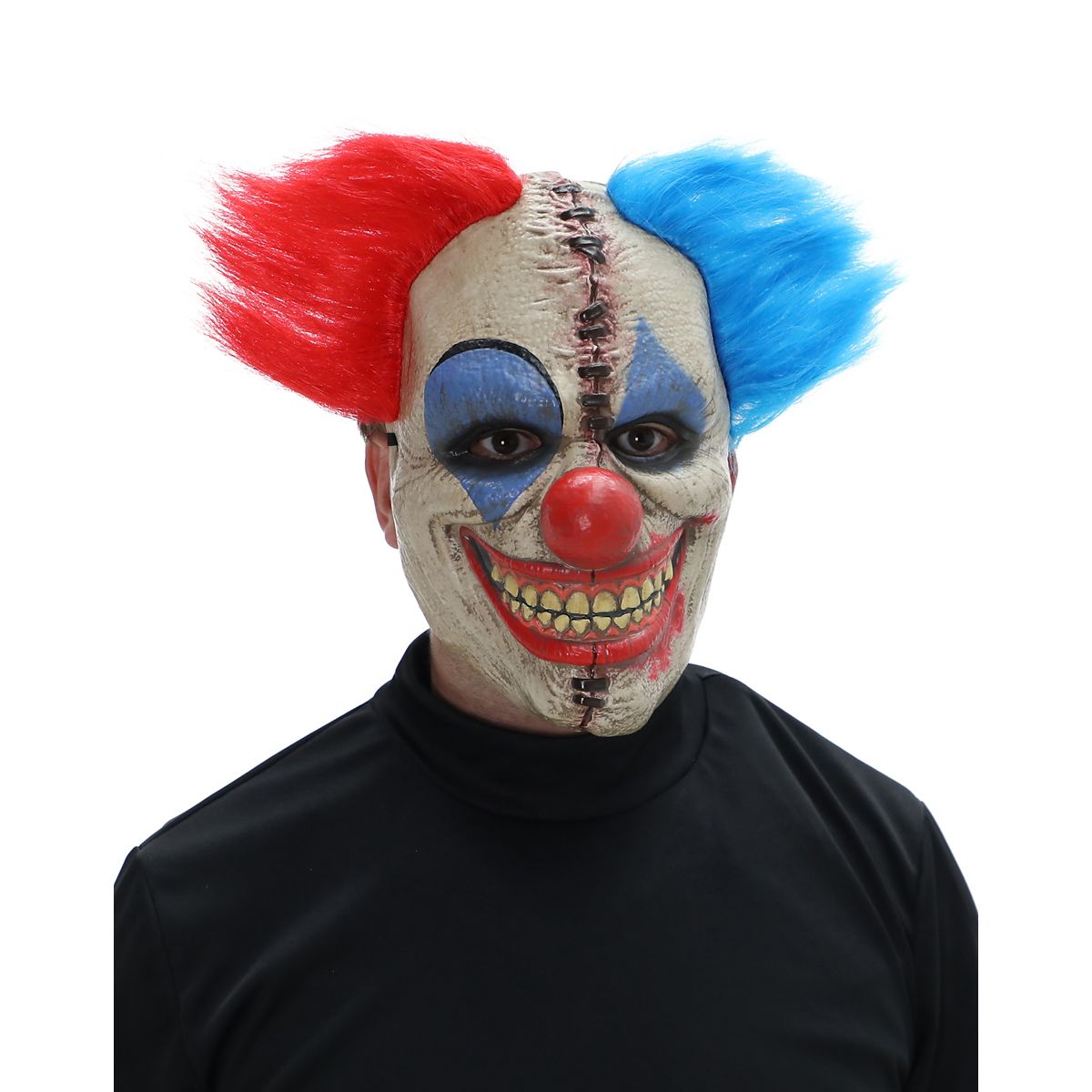 Double Vision Clown Half Mask WHITE