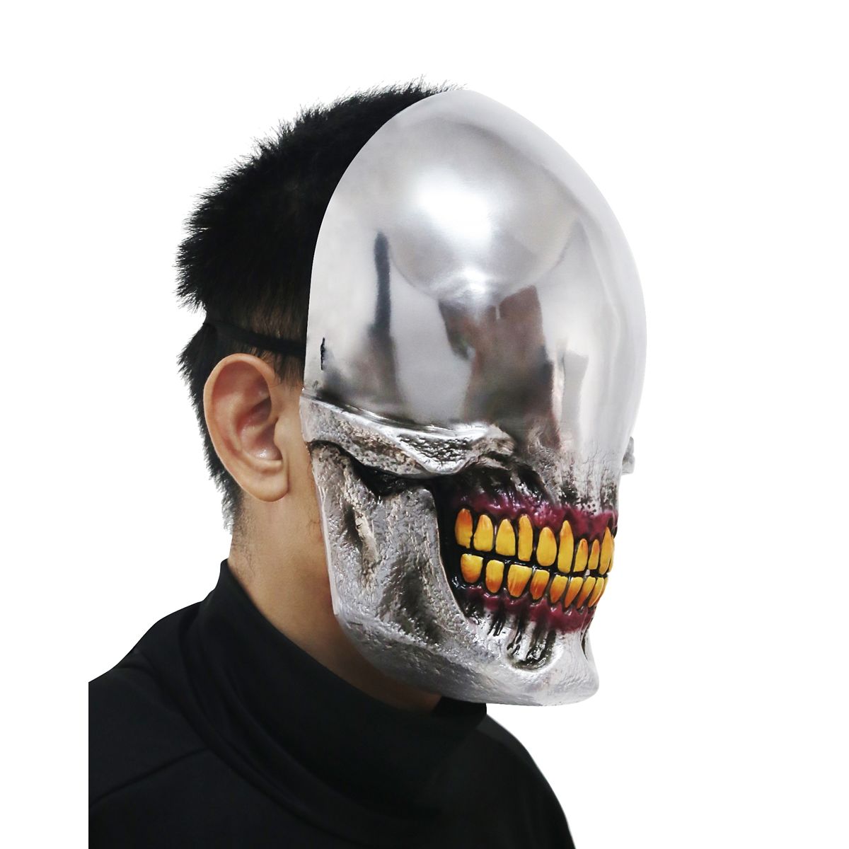Chrome Smile Half Mask SILVER