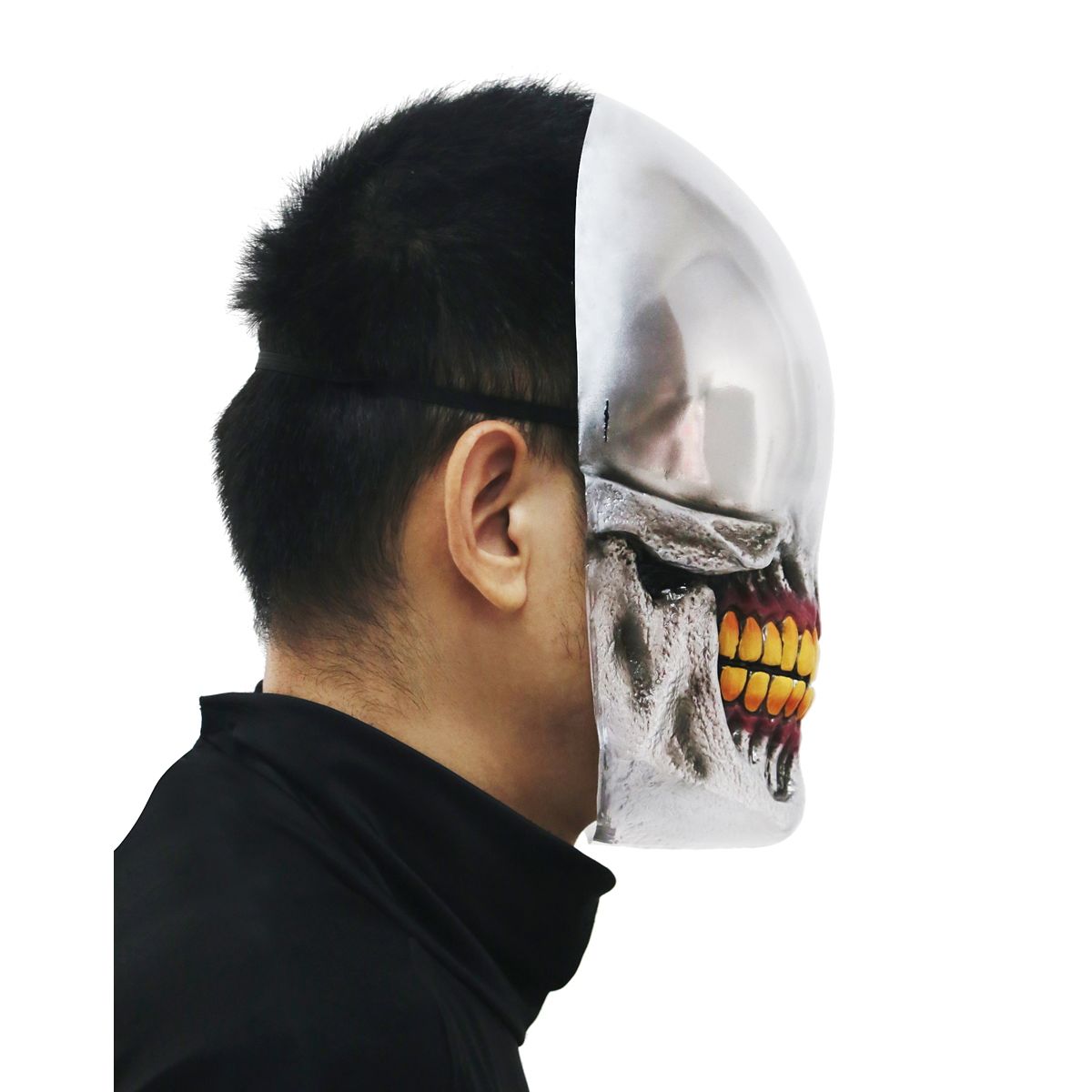 Chrome Smile Half Mask SILVER