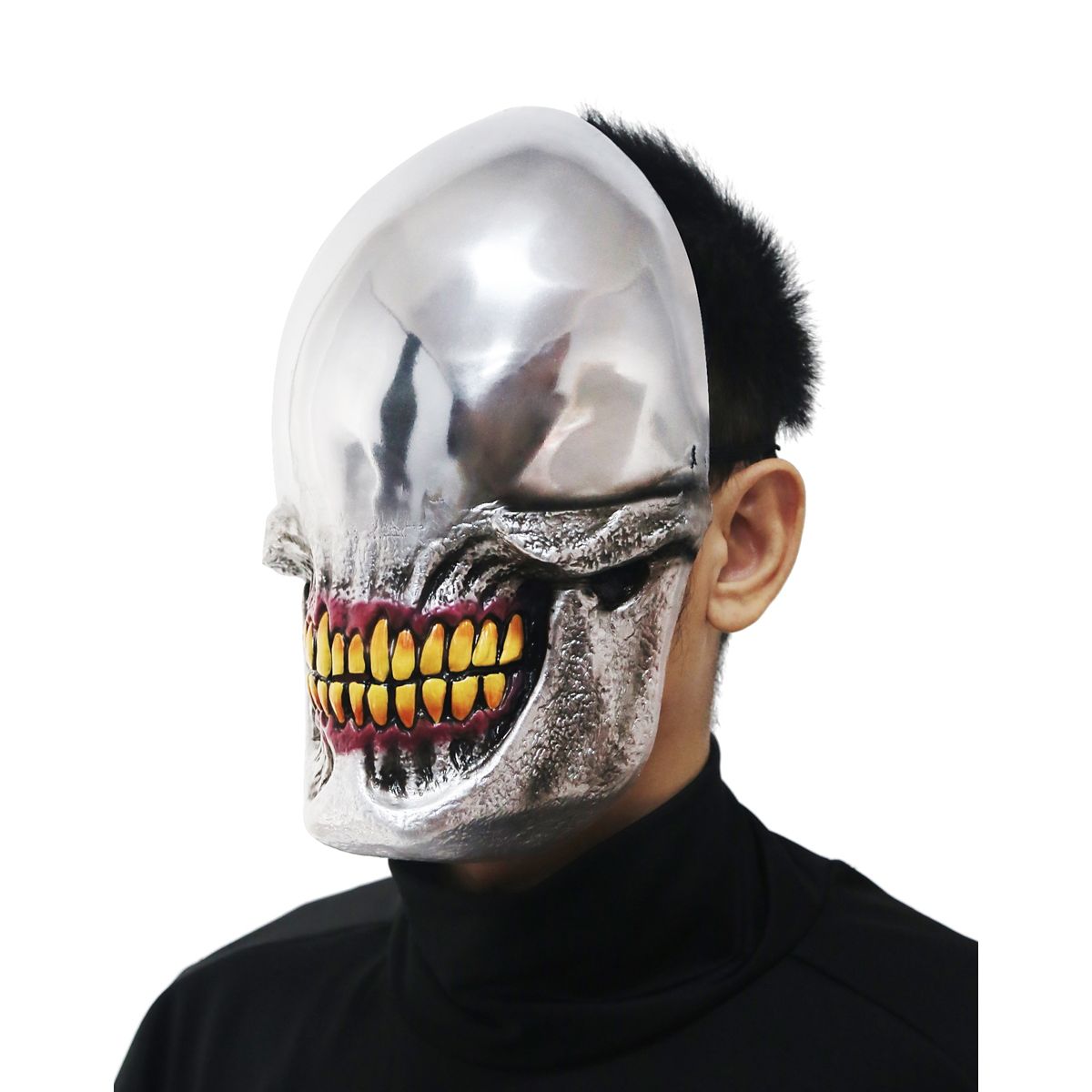 Chrome Smile Half Mask SILVER