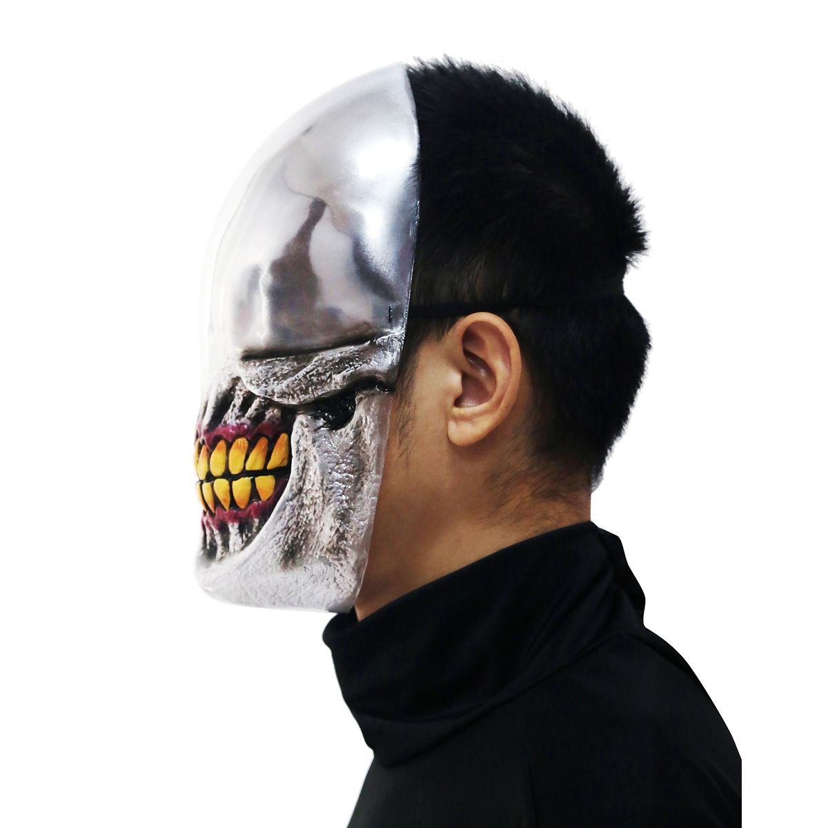 Chrome Smile Half Mask SILVER