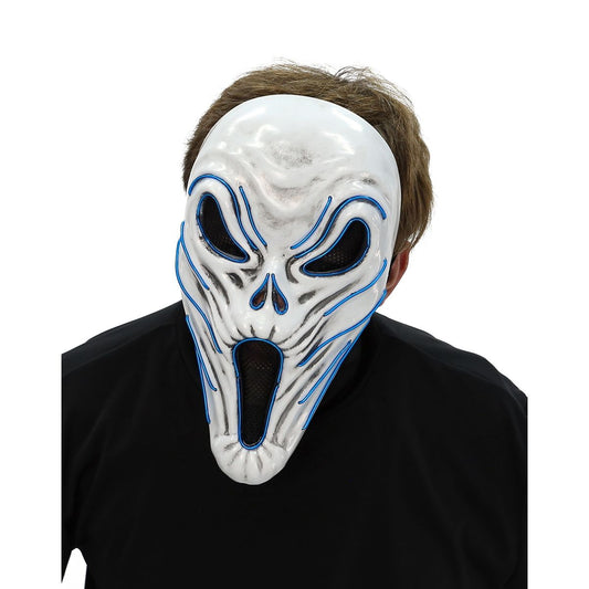 Light-Up EL Wire Phantom Half Mask WHITE