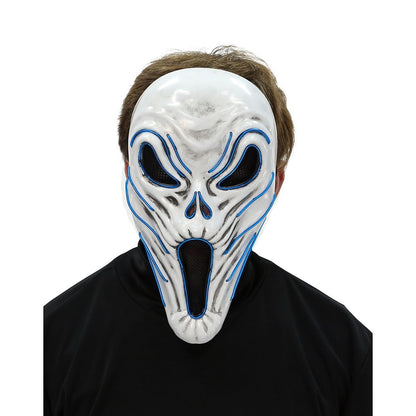 Light-Up EL Wire Phantom Half Mask WHITE