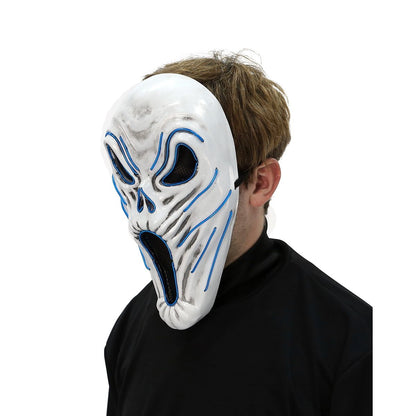 Light-Up EL Wire Phantom Half Mask WHITE