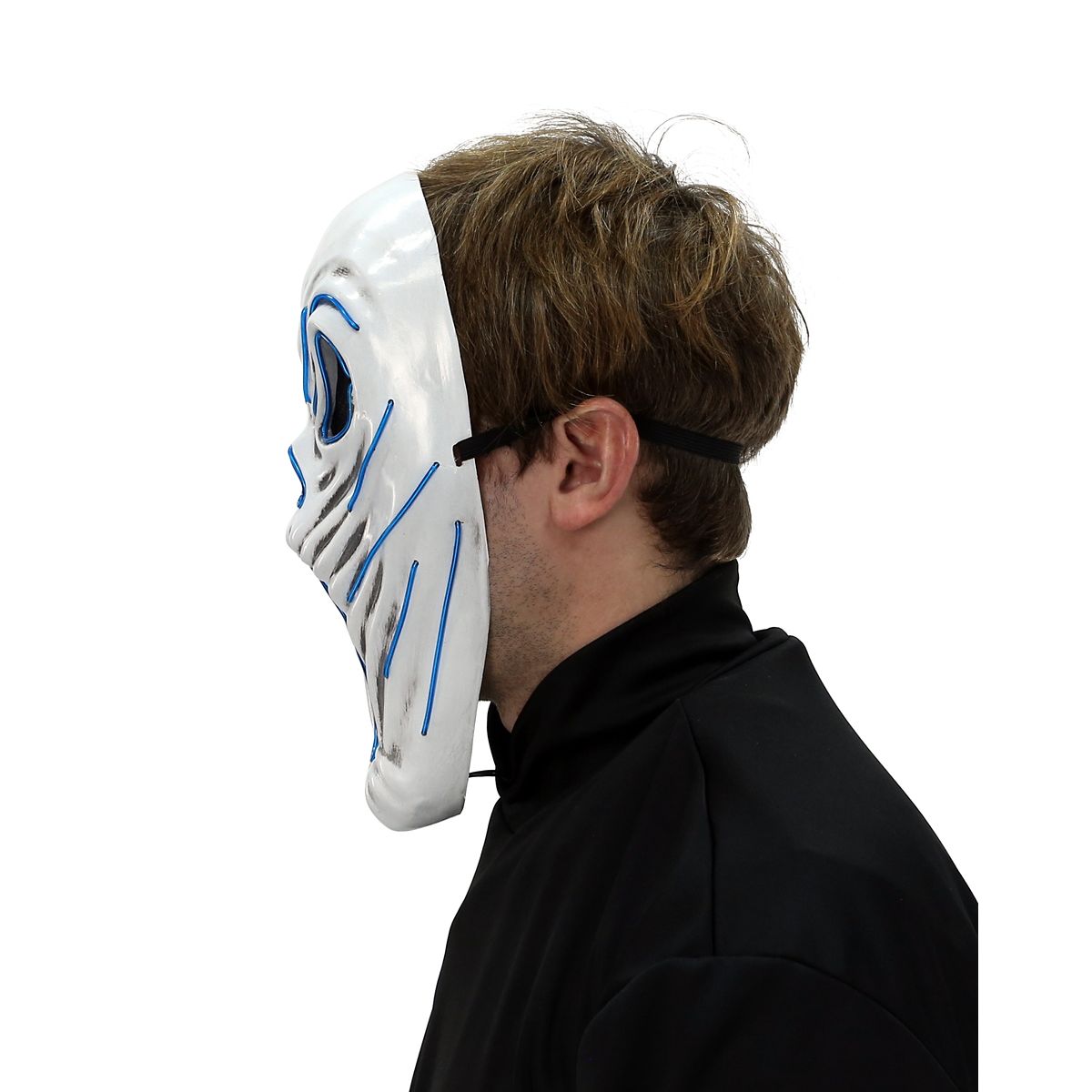 Light-Up EL Wire Phantom Half Mask WHITE