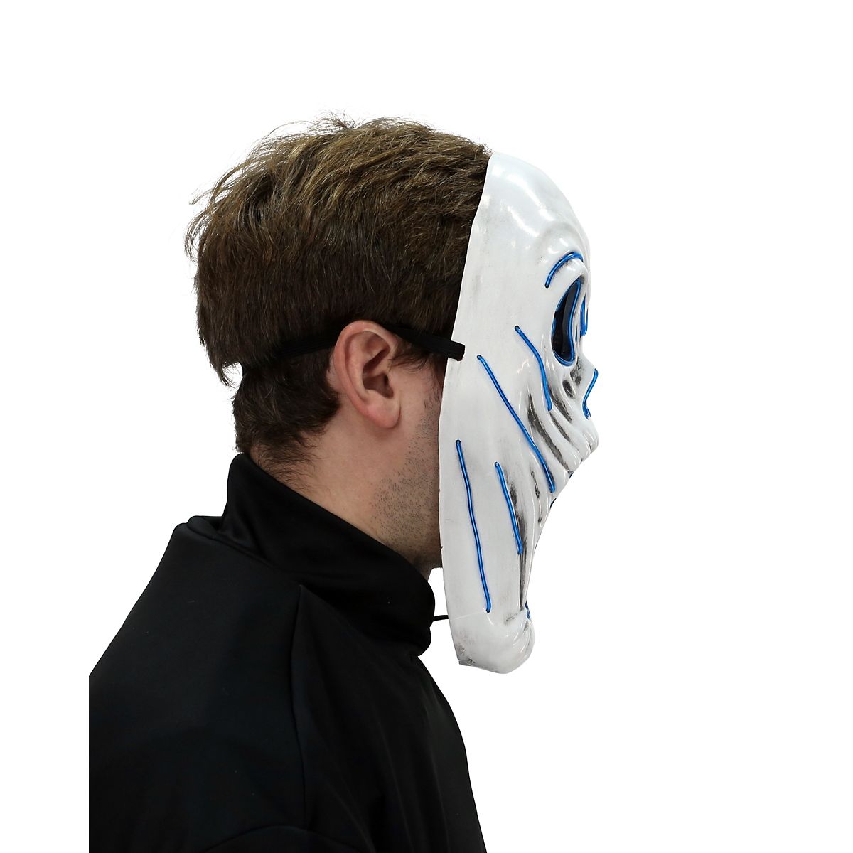 Light-Up EL Wire Phantom Half Mask WHITE