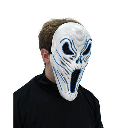 Light-Up EL Wire Phantom Half Mask WHITE