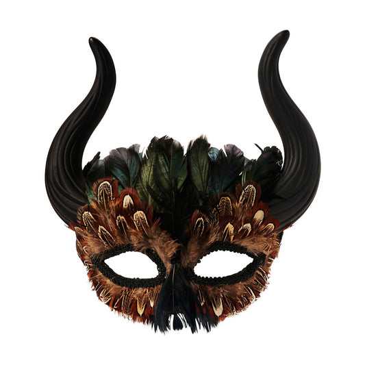 Feather Horn Eye Half Mask BLACK