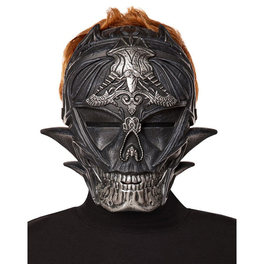 Kids Underworld Skeleton Half Mask BLACK AND SILVER