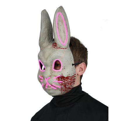 Light-Up EL Wire Bad Bunny Half Mask PINK