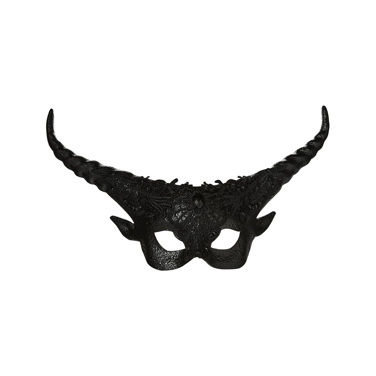 Black Horned Masquerade Eye Mask BLACK