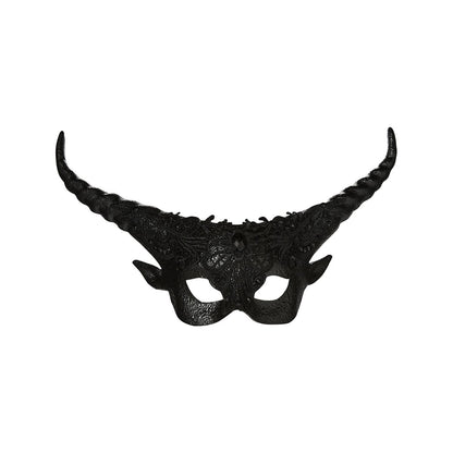 Black Horned Masquerade Eye Mask BLACK