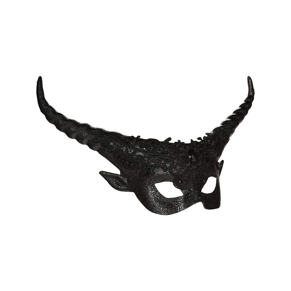 Black Horned Masquerade Eye Mask BLACK
