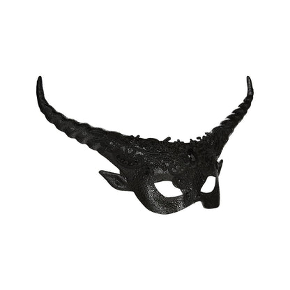 Black Horned Masquerade Eye Mask BLACK